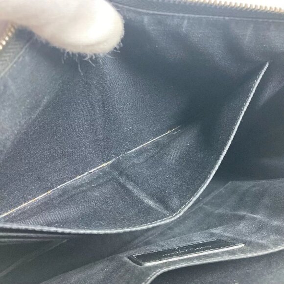 SAINT LAURENT PARIS 397294 logo Cluch Bag Pouch Bag Clutch bag Leather Black - Picture 14 of 14